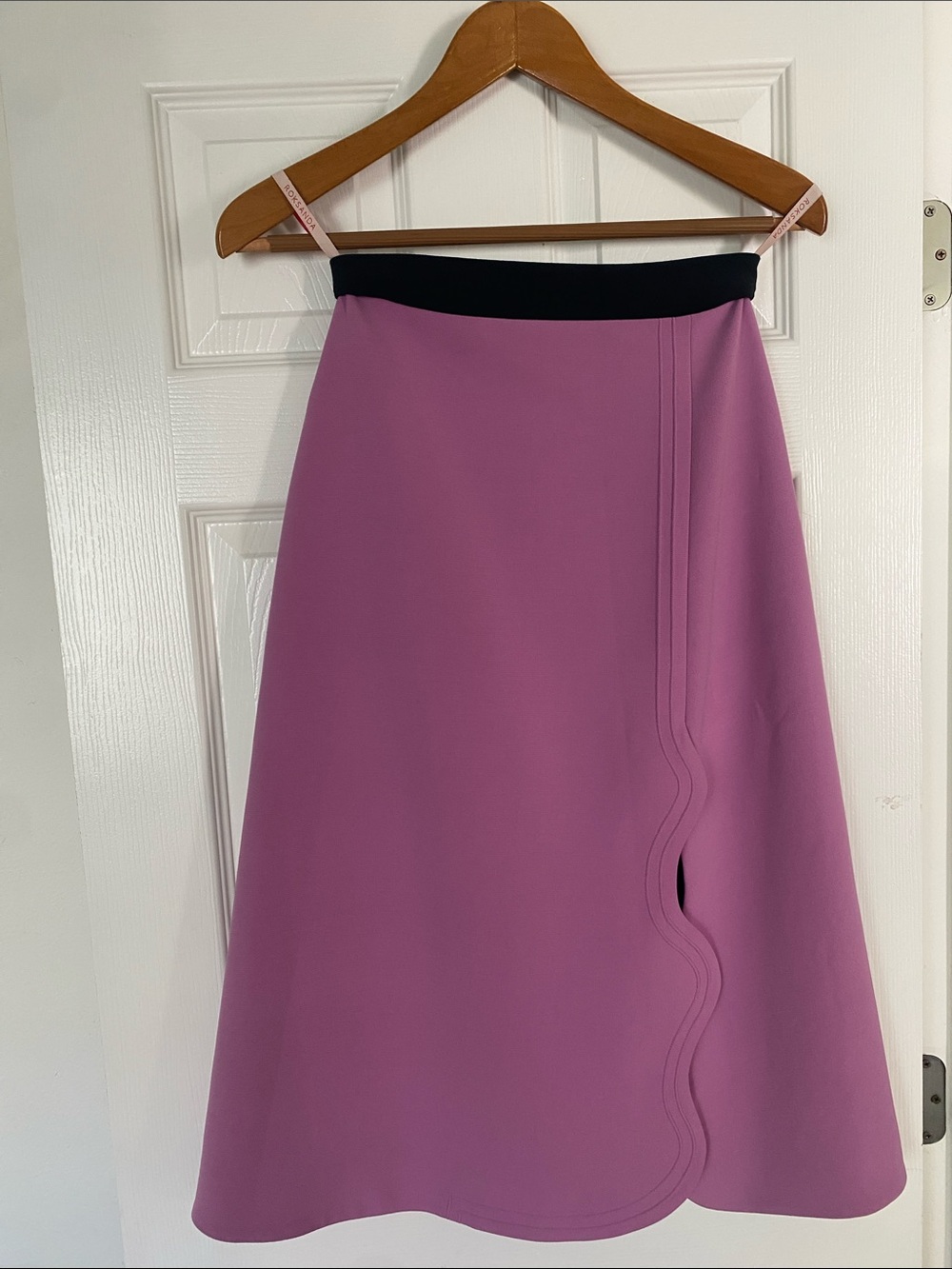 Roksanda Ilincic Mauve A-Line Skirt with Black Waistband